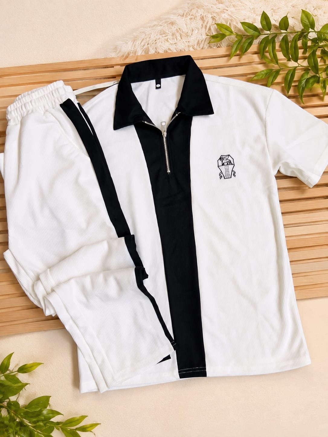 Fato masculino calça e T-shirt