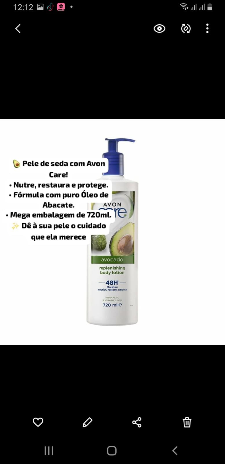 Creme corporal Avon